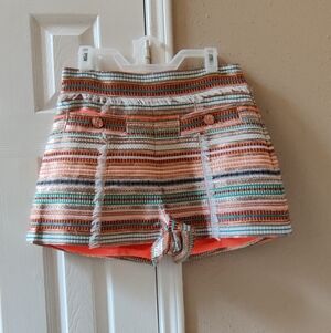Ramy Brook Dorota Tweed Multi Stripe Shorts NWT 10
